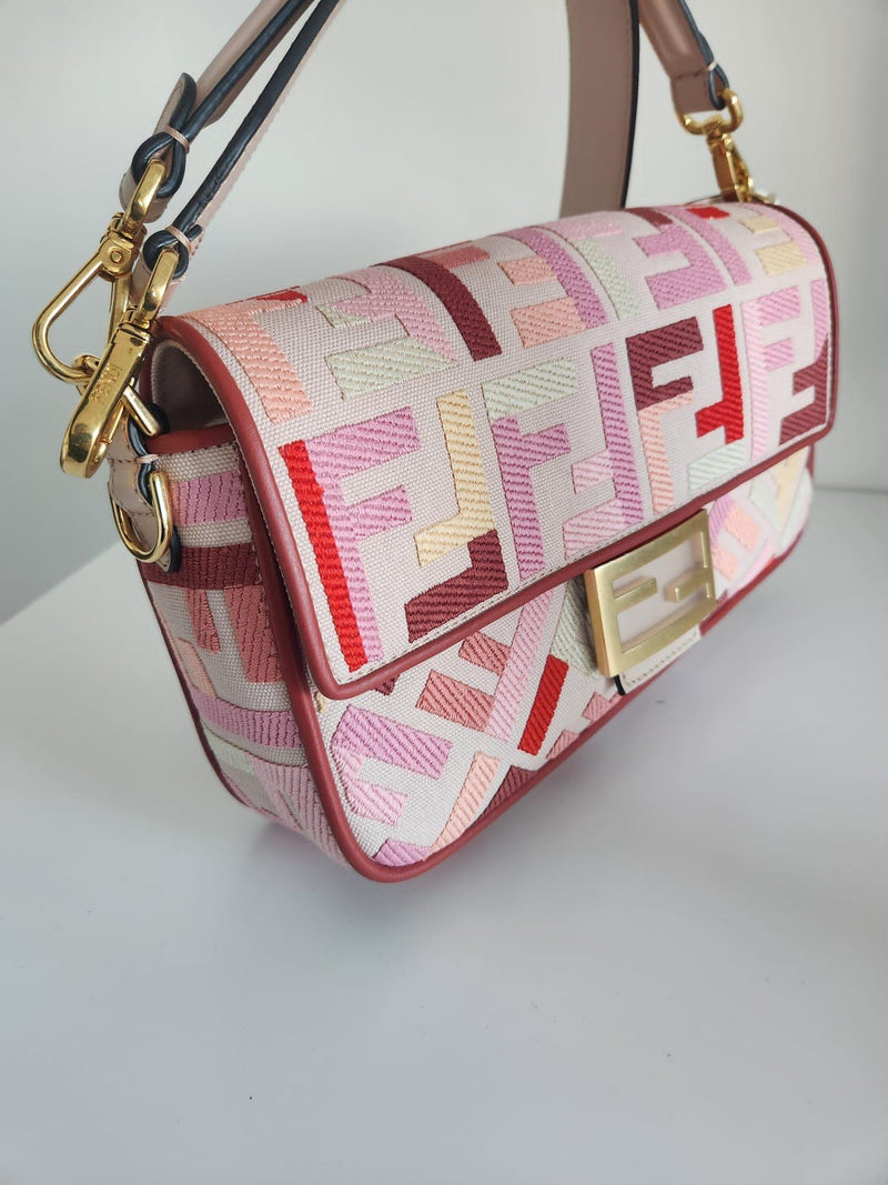 Fendi Pink Monogram Baguette Bag