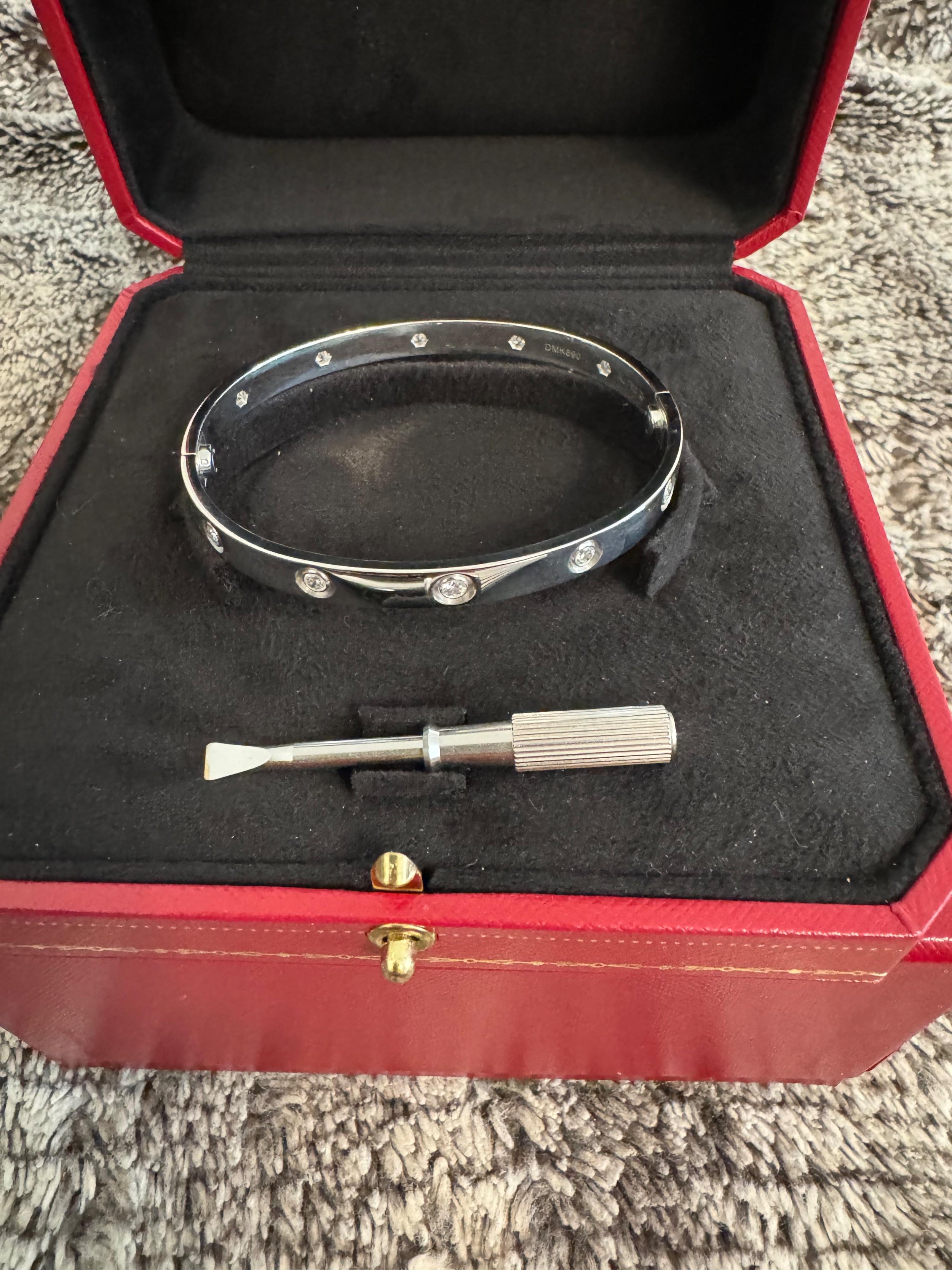 Cartier White Gold 10 Diamond Love Bangle
