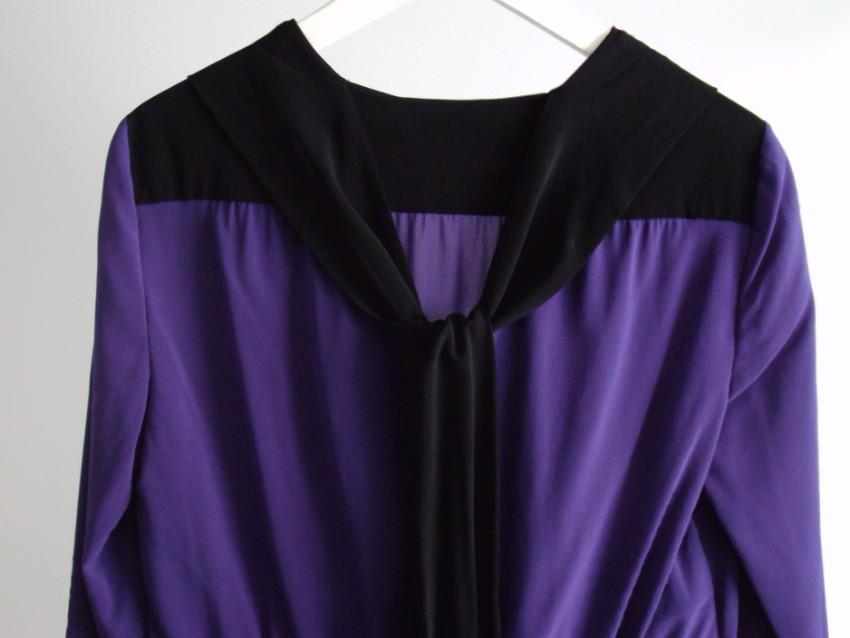 Prada Purple & Black Silk Blouse