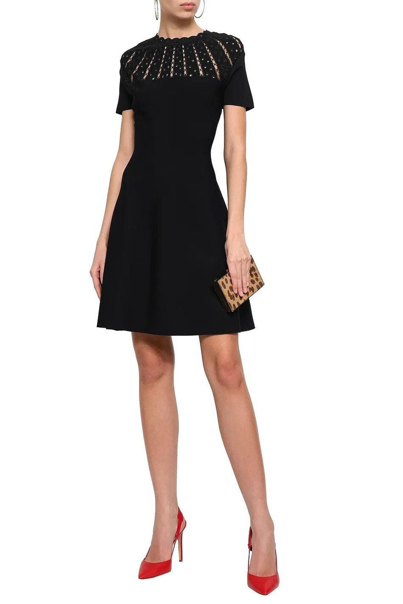 ivory eyelet cutout mini dress