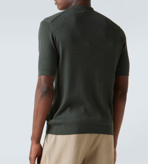Sunspel Ribbed-knit Silk and Cotton Polo Shirt