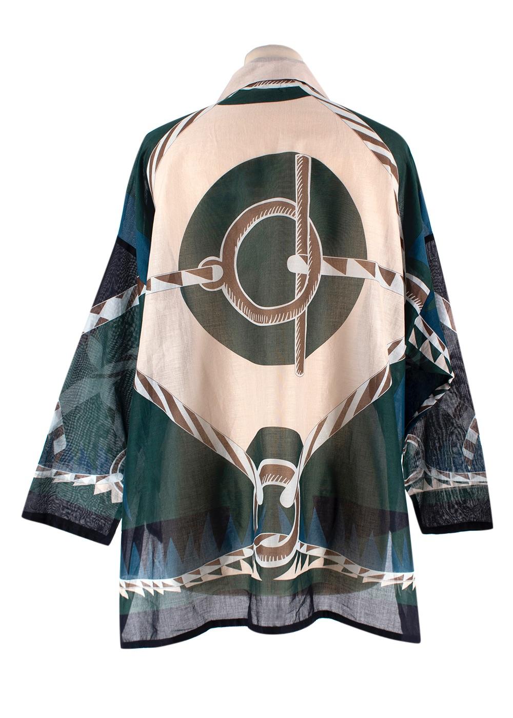 Hermes Blue Patterned Cotton Shirt