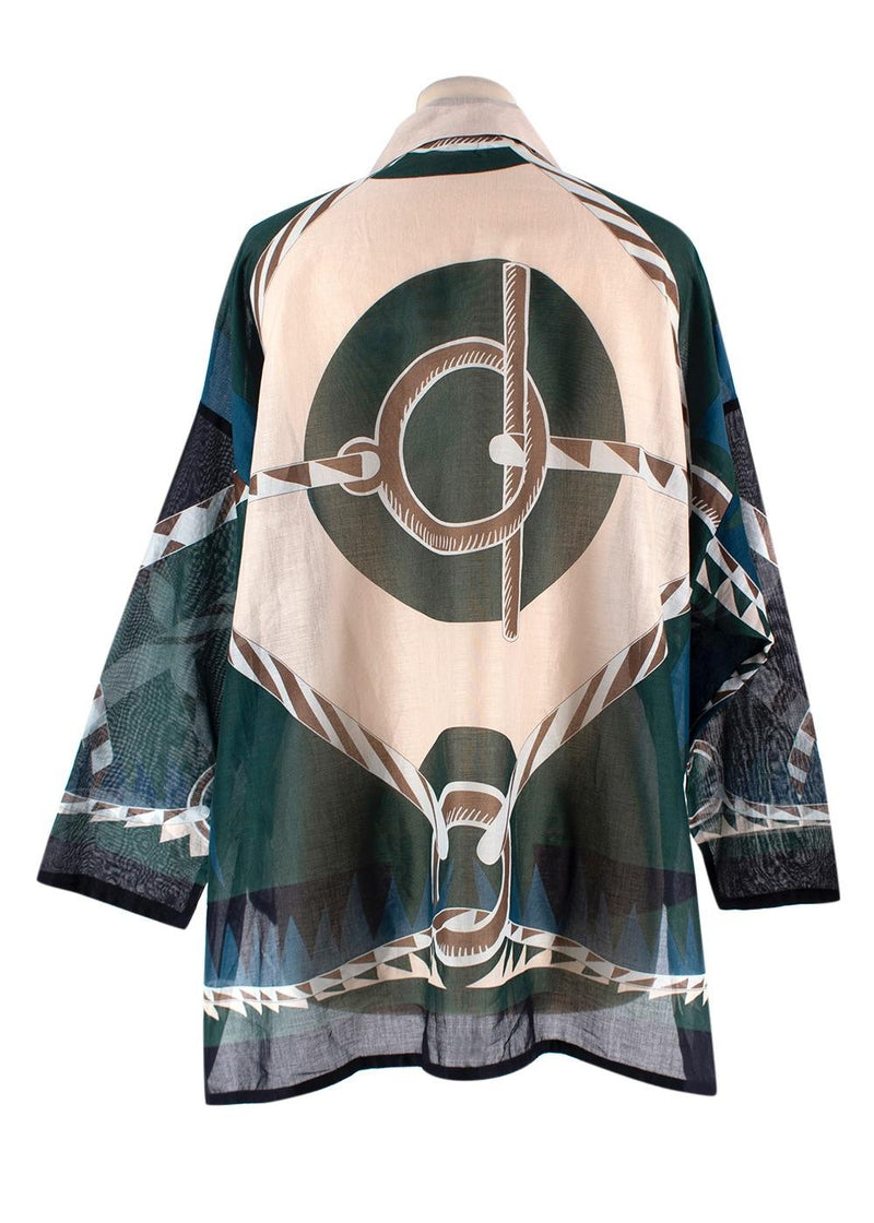 Hermes Blue Patterned Cotton Shirt