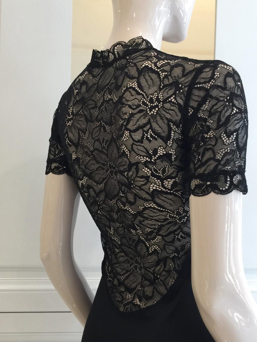 Cadolle Paris Couture Leavers Lace & Stretch Satin Dress