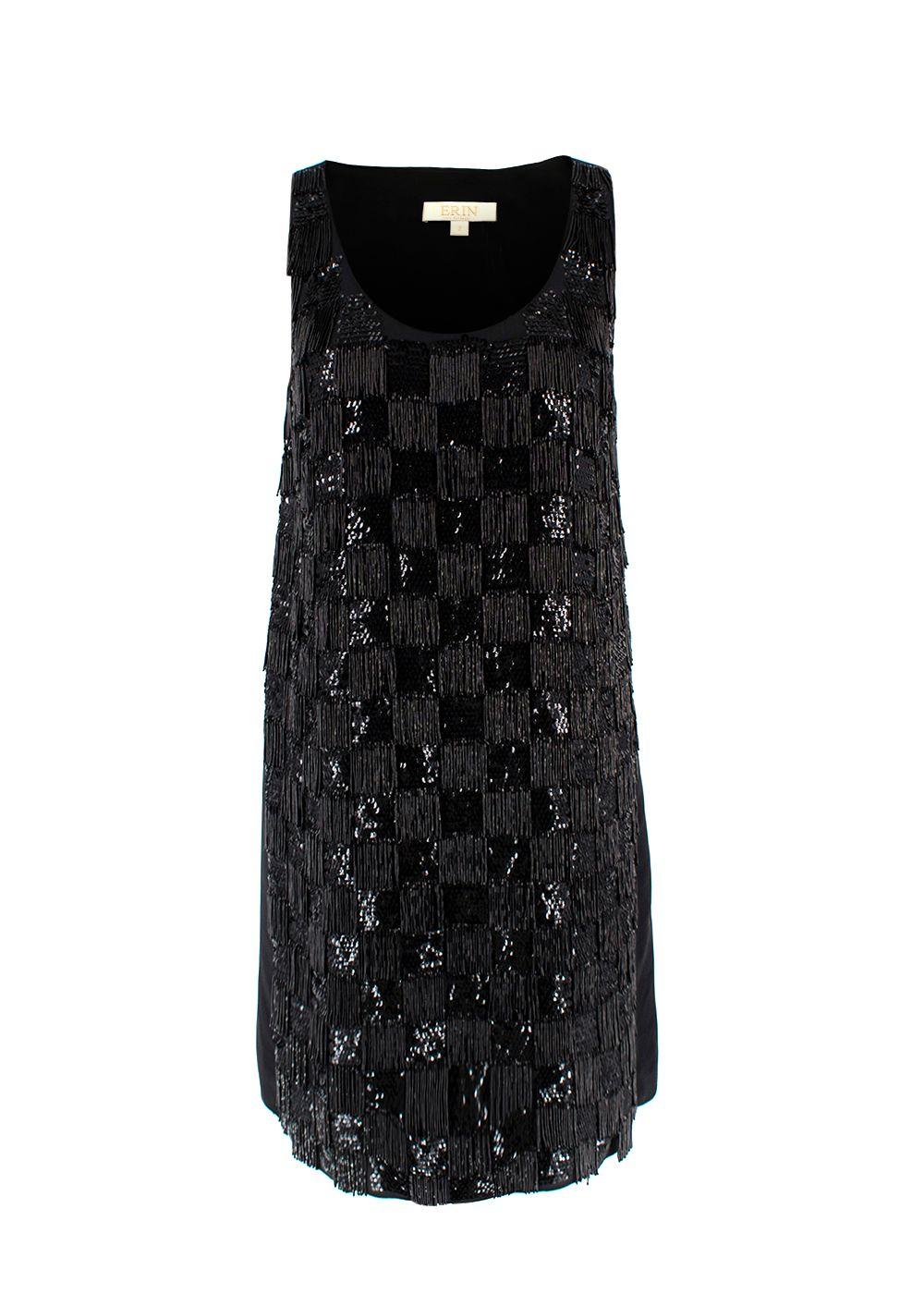Erin Fetherston Black Beaded Flapper Dress