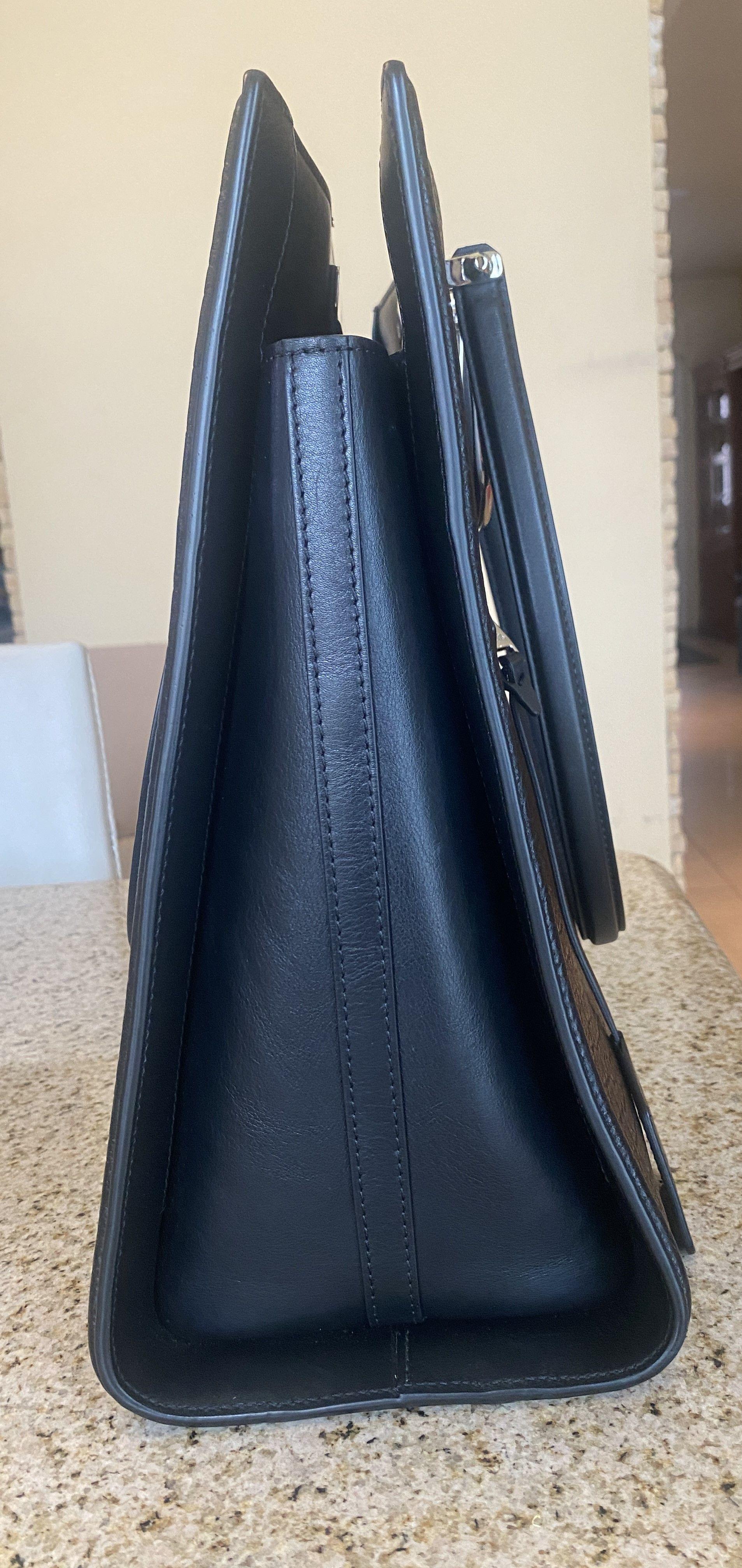 Alexander McQueen Black Tall Story Croc Embossed Leather Bag