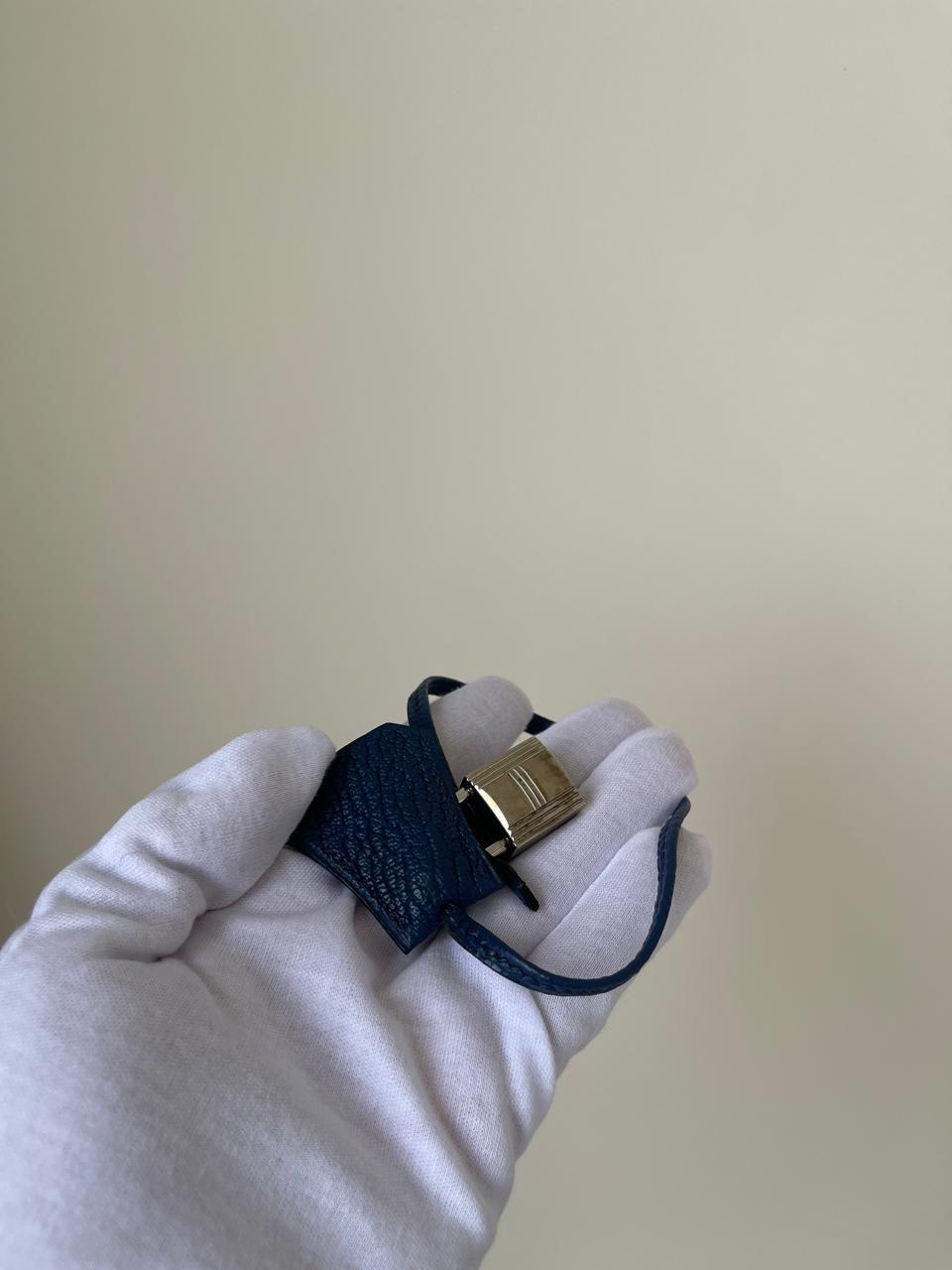 Hermes Blue De Malt Sellier Chevre 35 Kelly