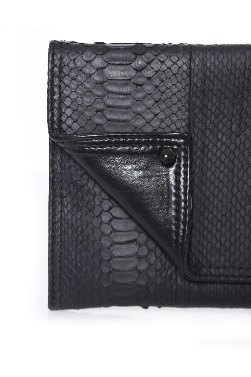 Maison Du Posh Rubber Python Knuckle Clutch