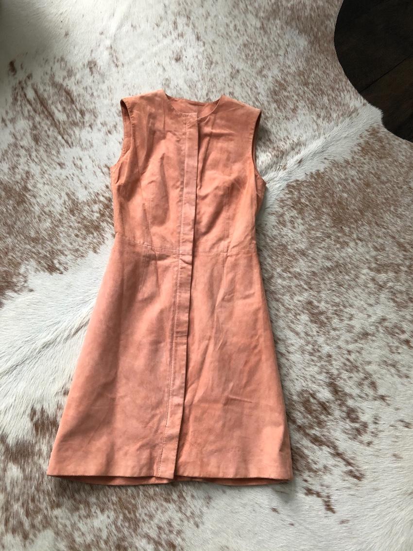 Balenciaga Suede A-Line Sleeveless Dress