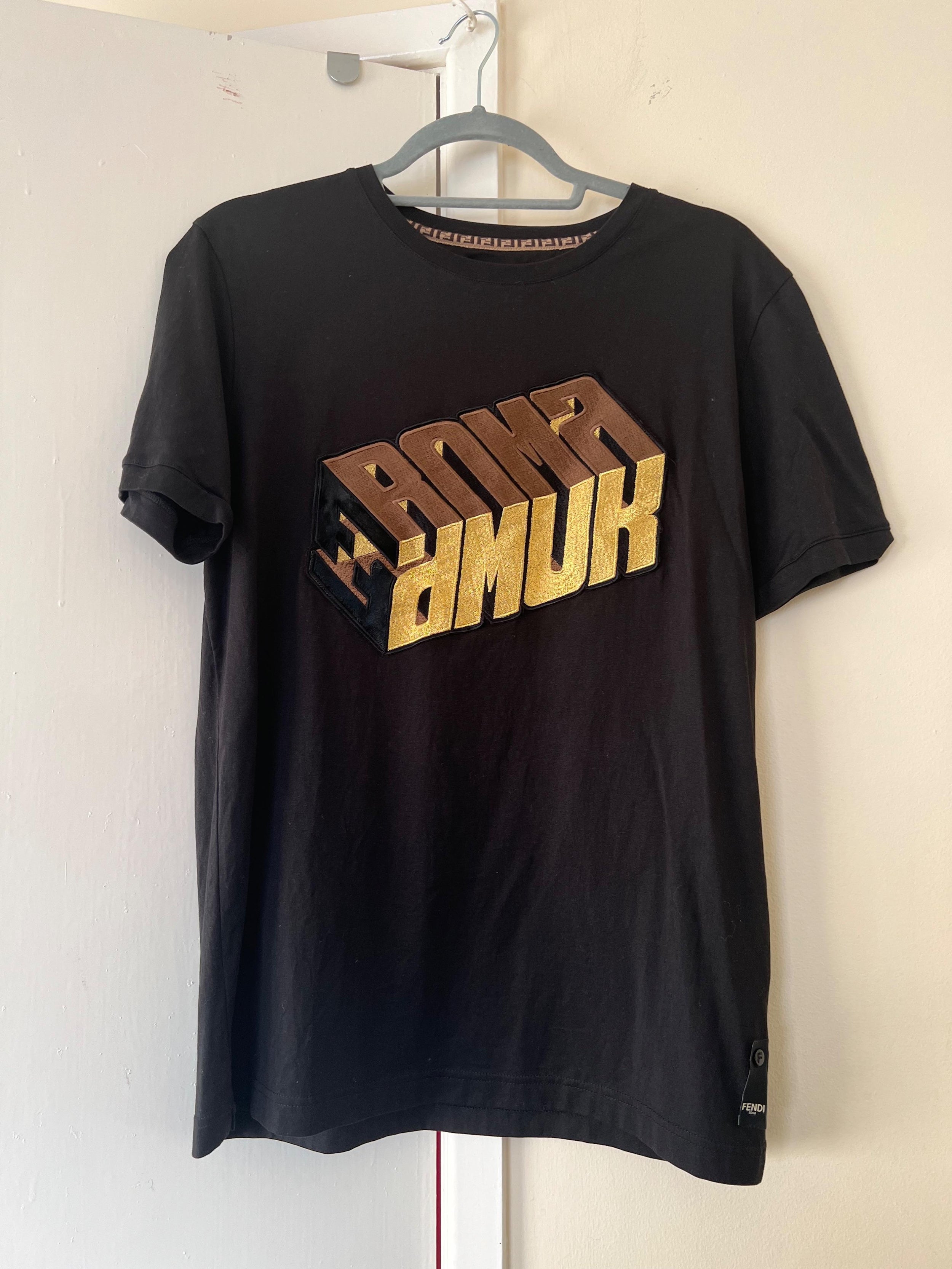 Fendi Black Cotton T-Shirt