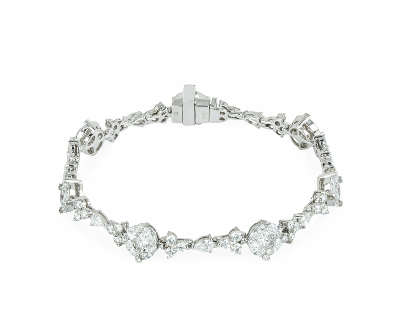18ct white gold & white diamond bracelet 6.77TDW