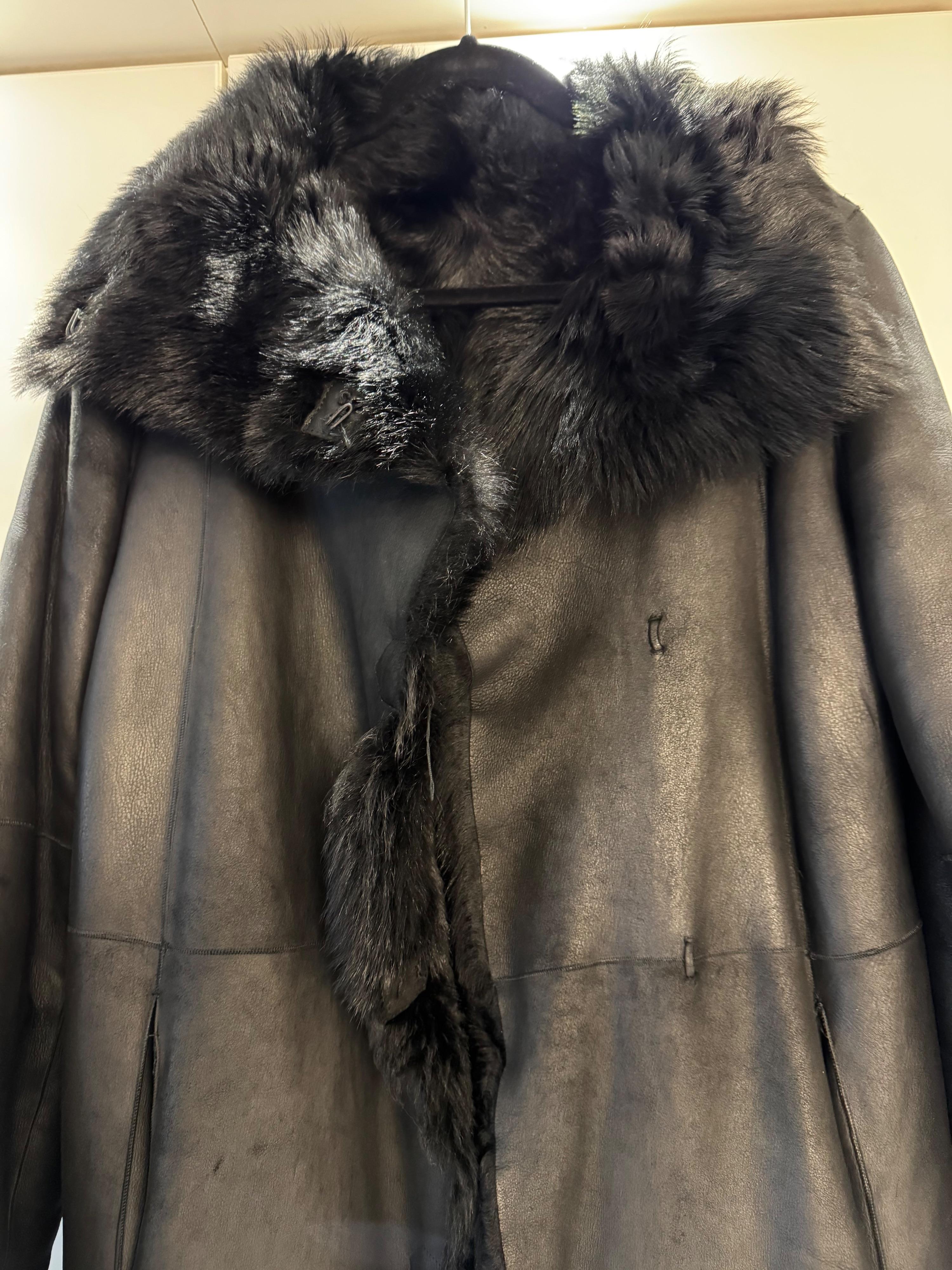 Joseph Black Maxi Shearling Coat