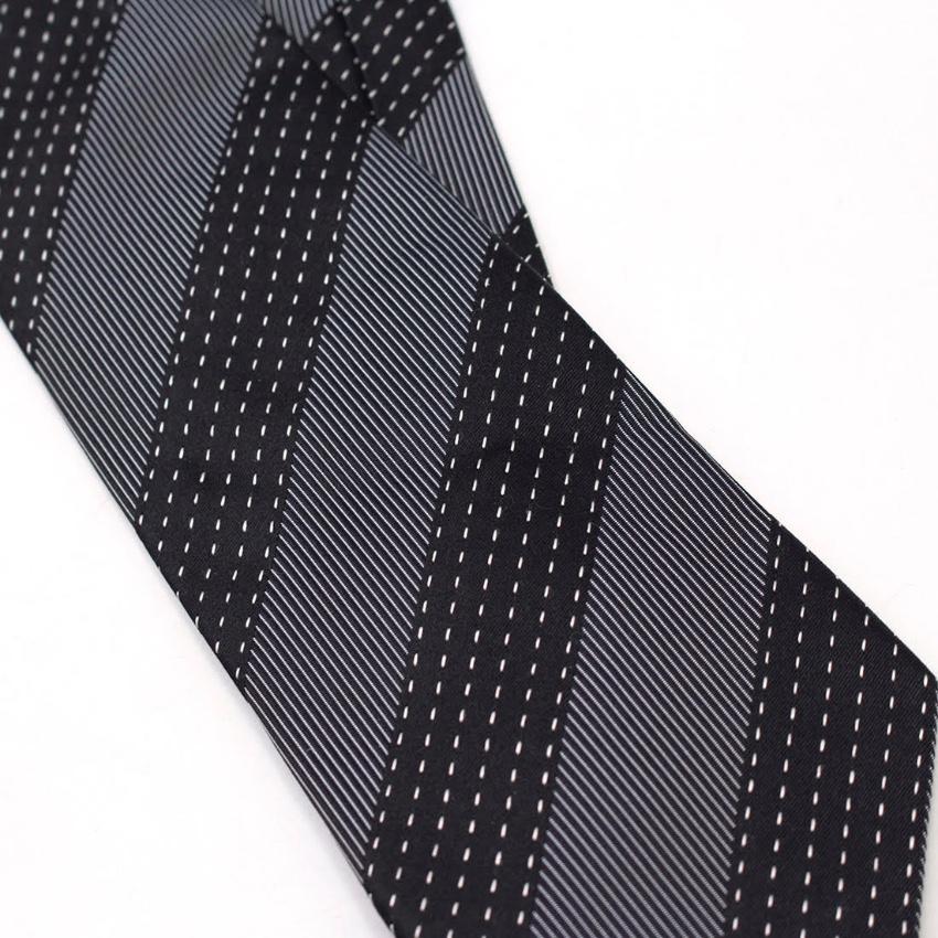 Simon Carter monochrome striped silk-jacquard tie