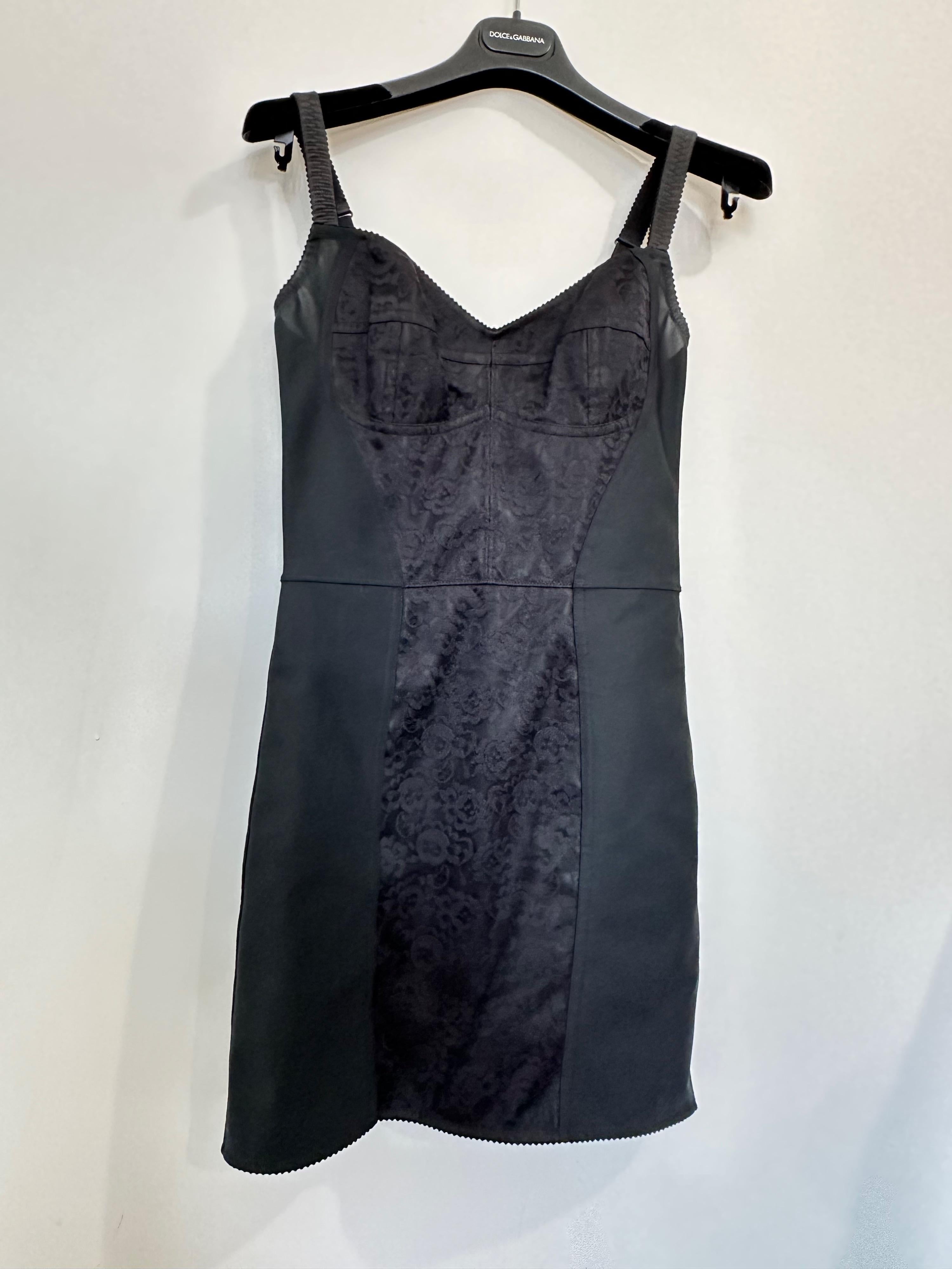Lace-paneled bustier dress
