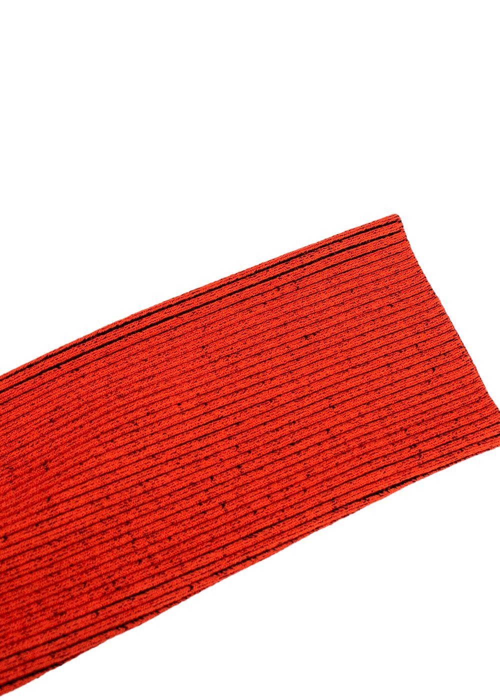 Proenza Orange Ribbed Knit High Neck Top