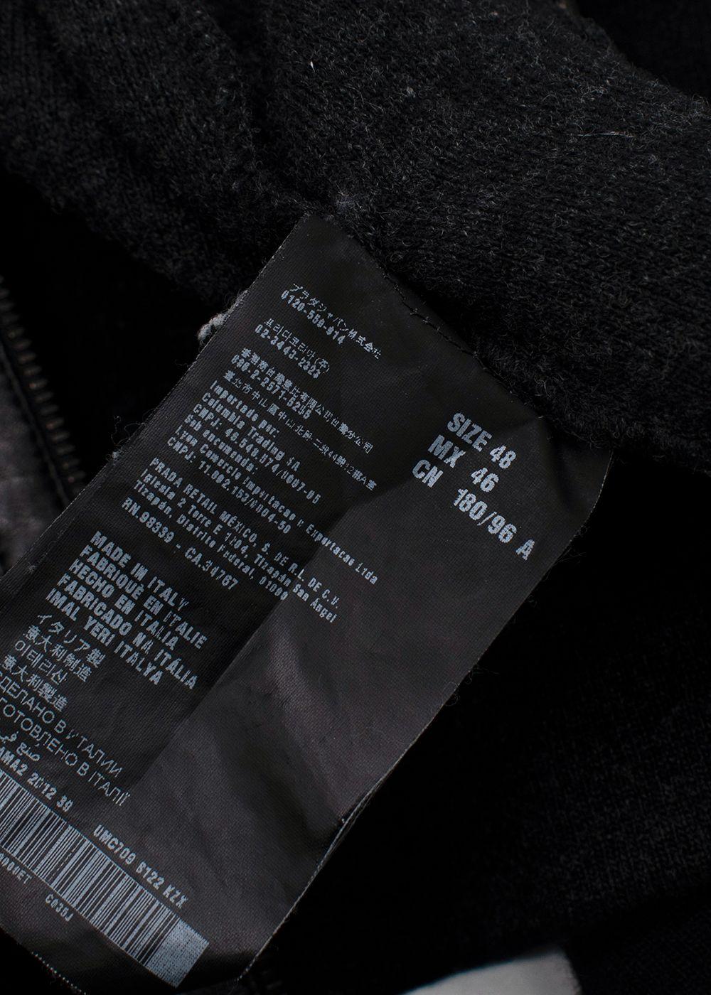 Prada Black Wool and Cashmere Blend  Zip Up  Jacket
