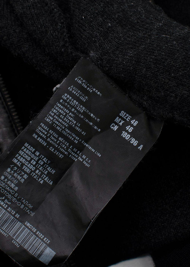 Prada Black Wool and Cashmere Blend  Zip Up  Jacket