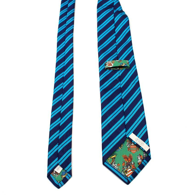 Eton Silk Diagonal Blue Stripe Tie