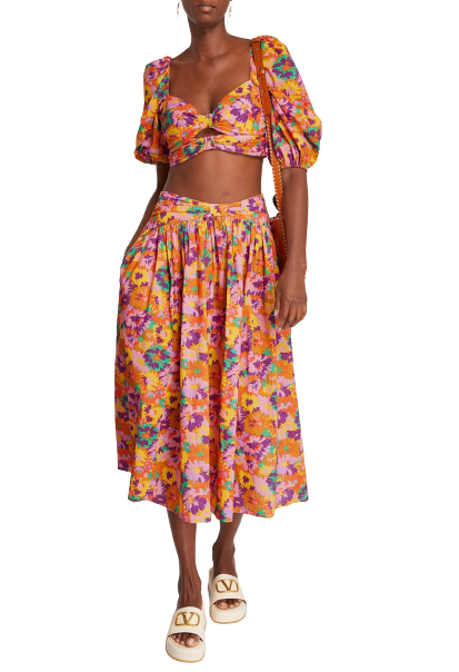 Violet Twist Midi Skirt & Top