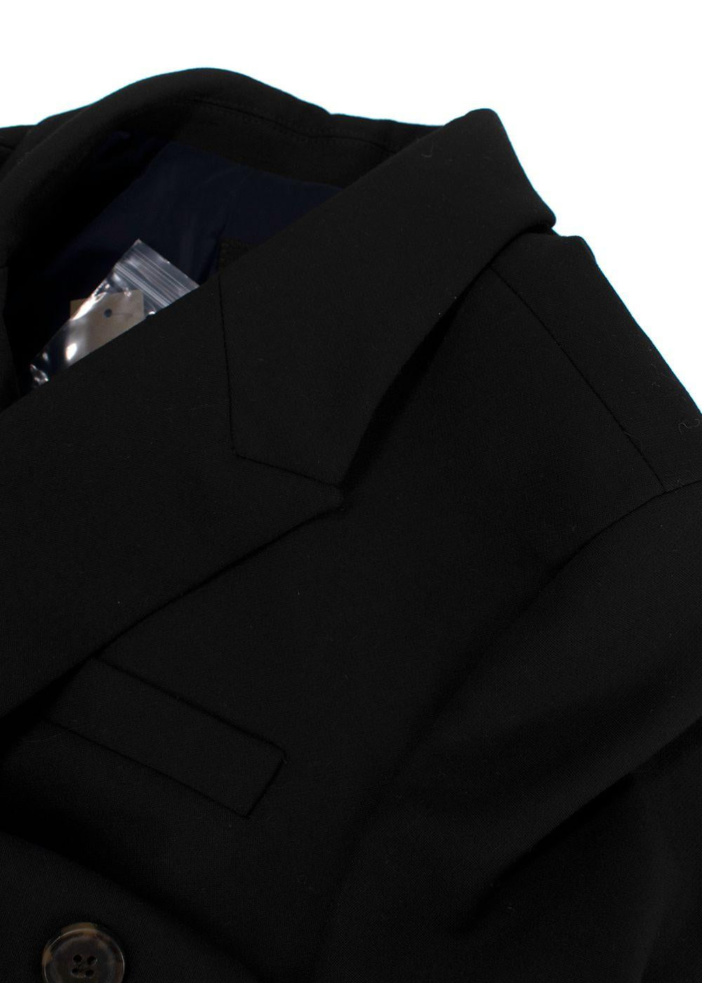 J Crew Black Cropped Double Breasted Blazer