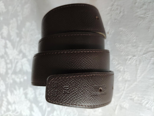 Hermes cuir seul brown leather belt strap