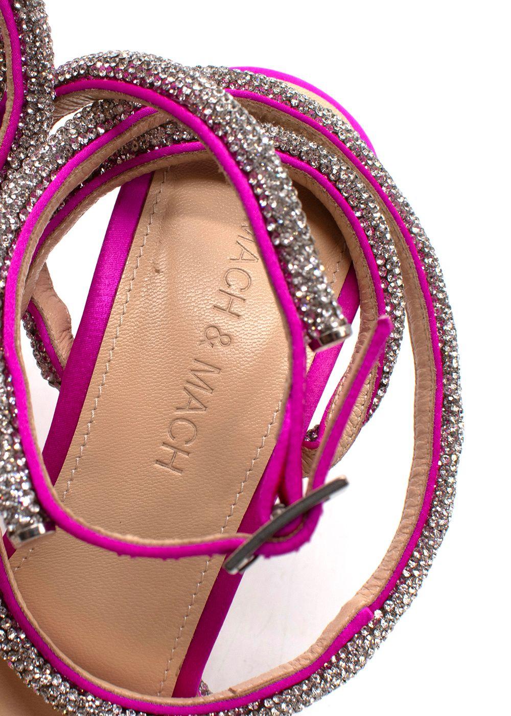 Mach & Mach Fuscia Double Bow Satin Pumps