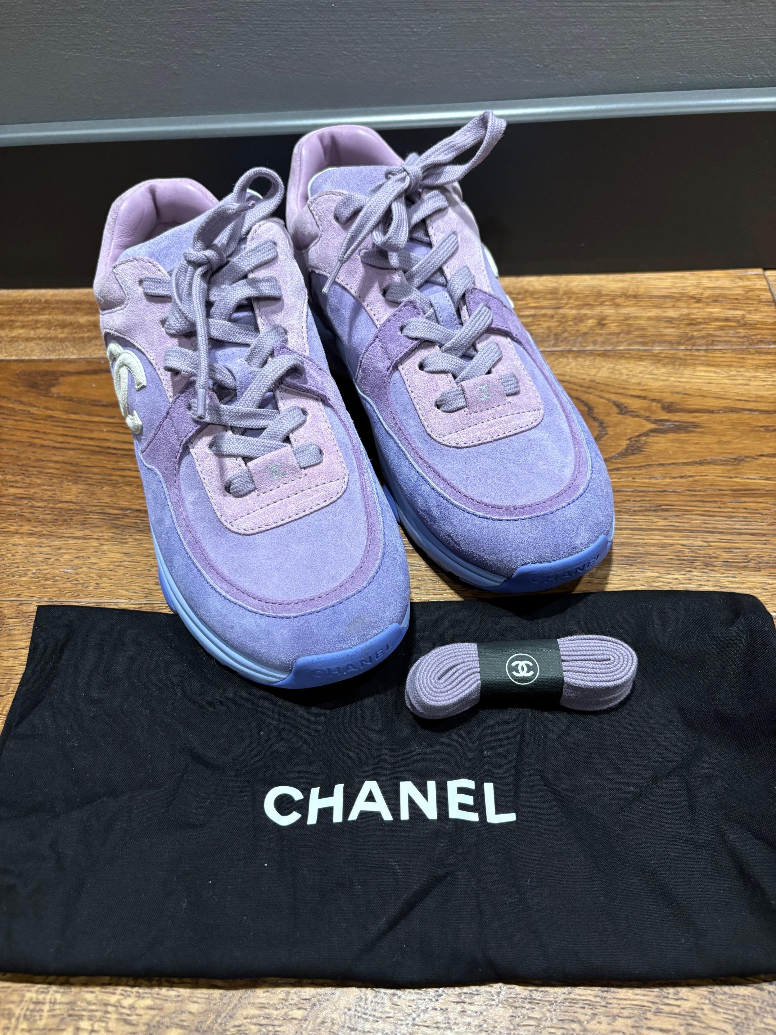 Chanel Lilac CC Trainers