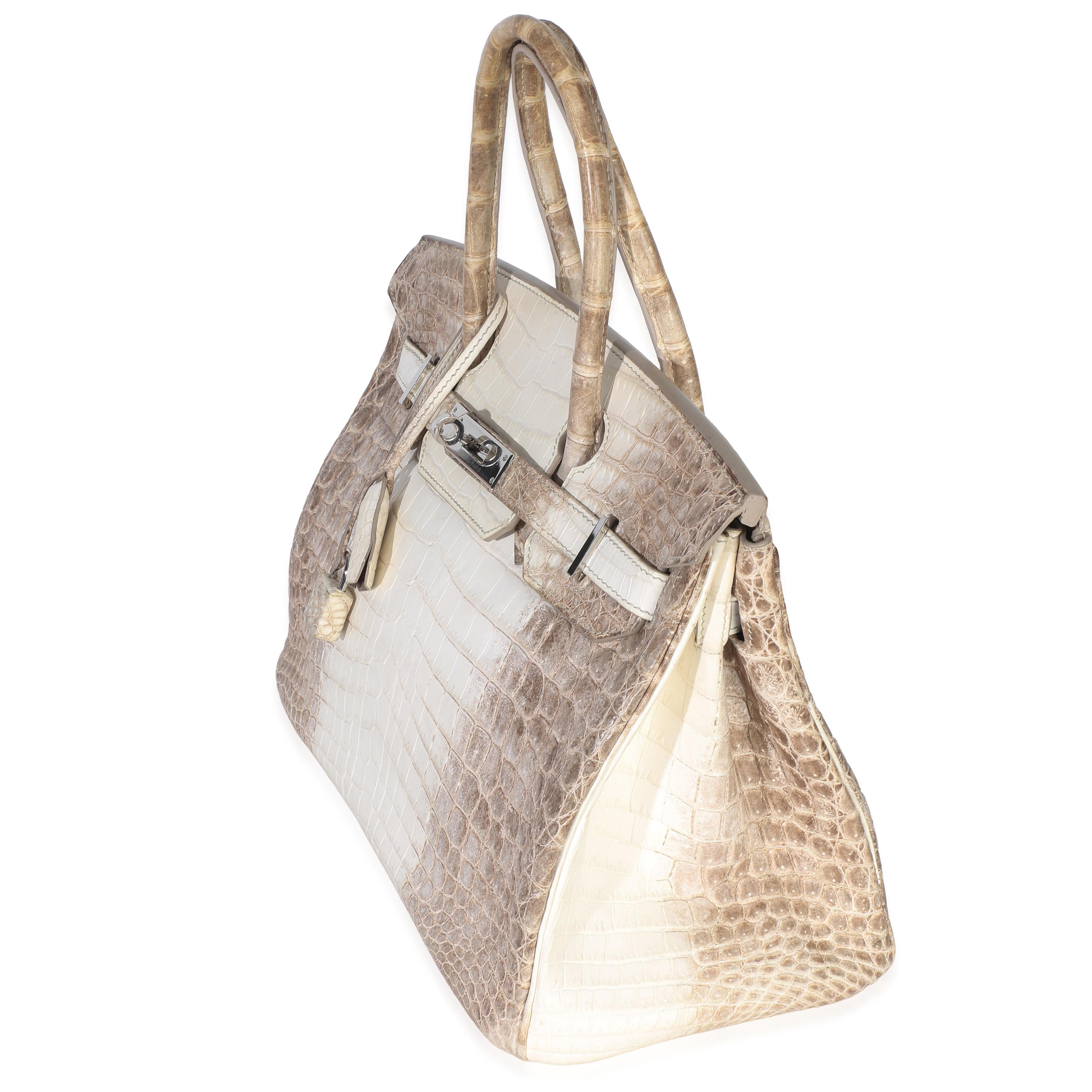 Hermès Birkin 30 Blanc Matte Niloticus Crocodile Himalaya PHW