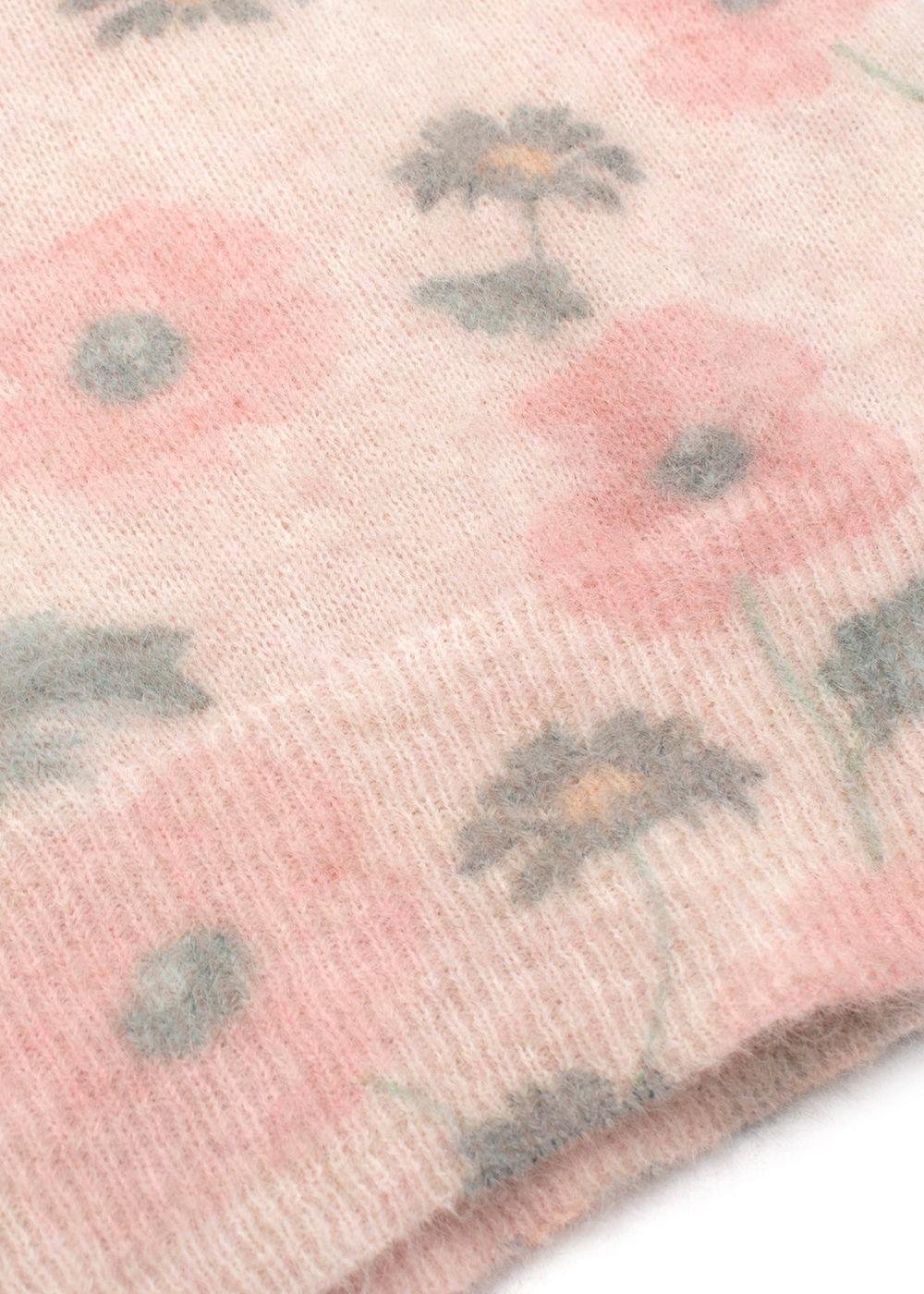 Sandro Pink Floral Mohair Blend Sweater Vest