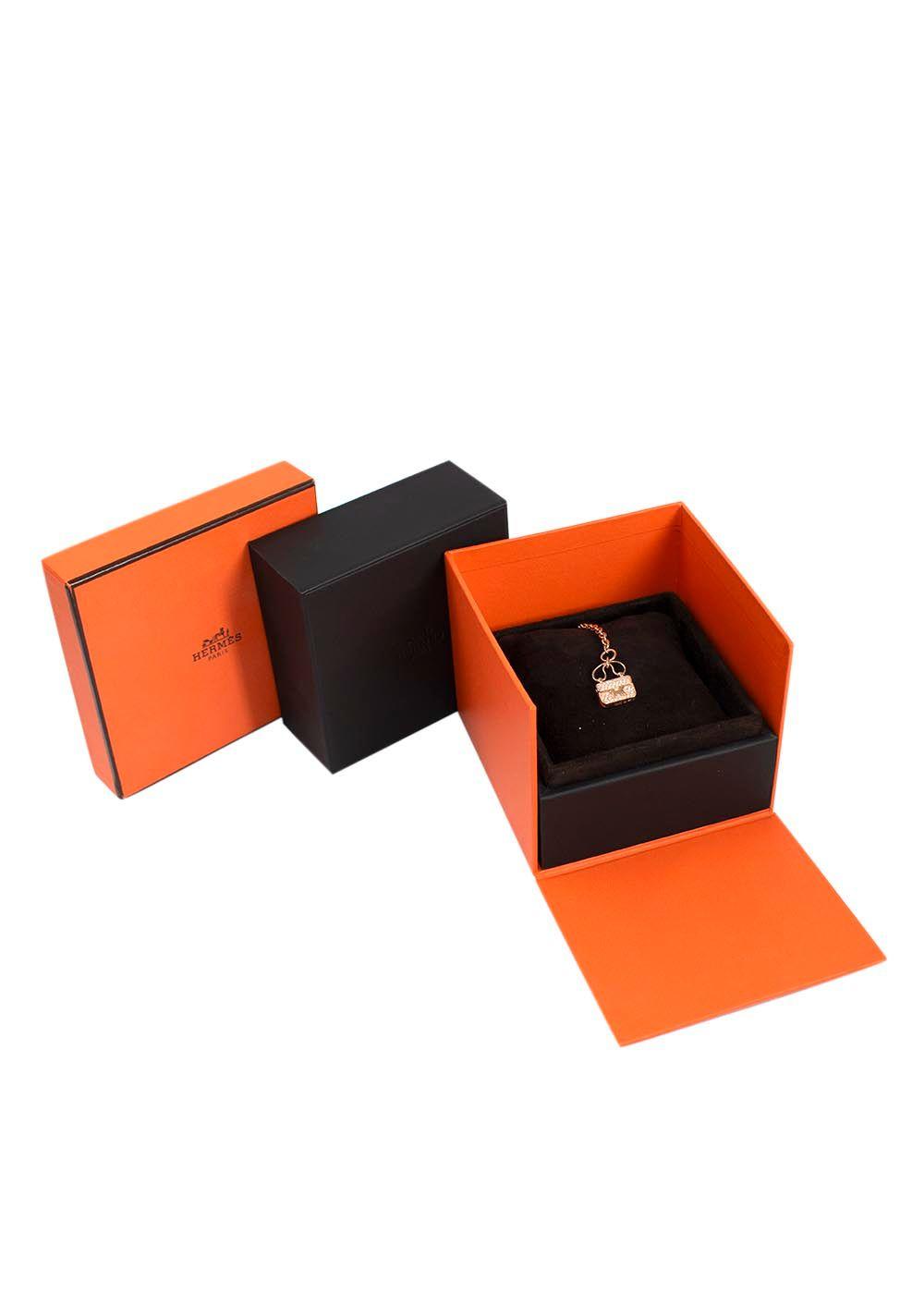 Hermes 18K Rose Gold Diamond Constance Amulettes Bracelet