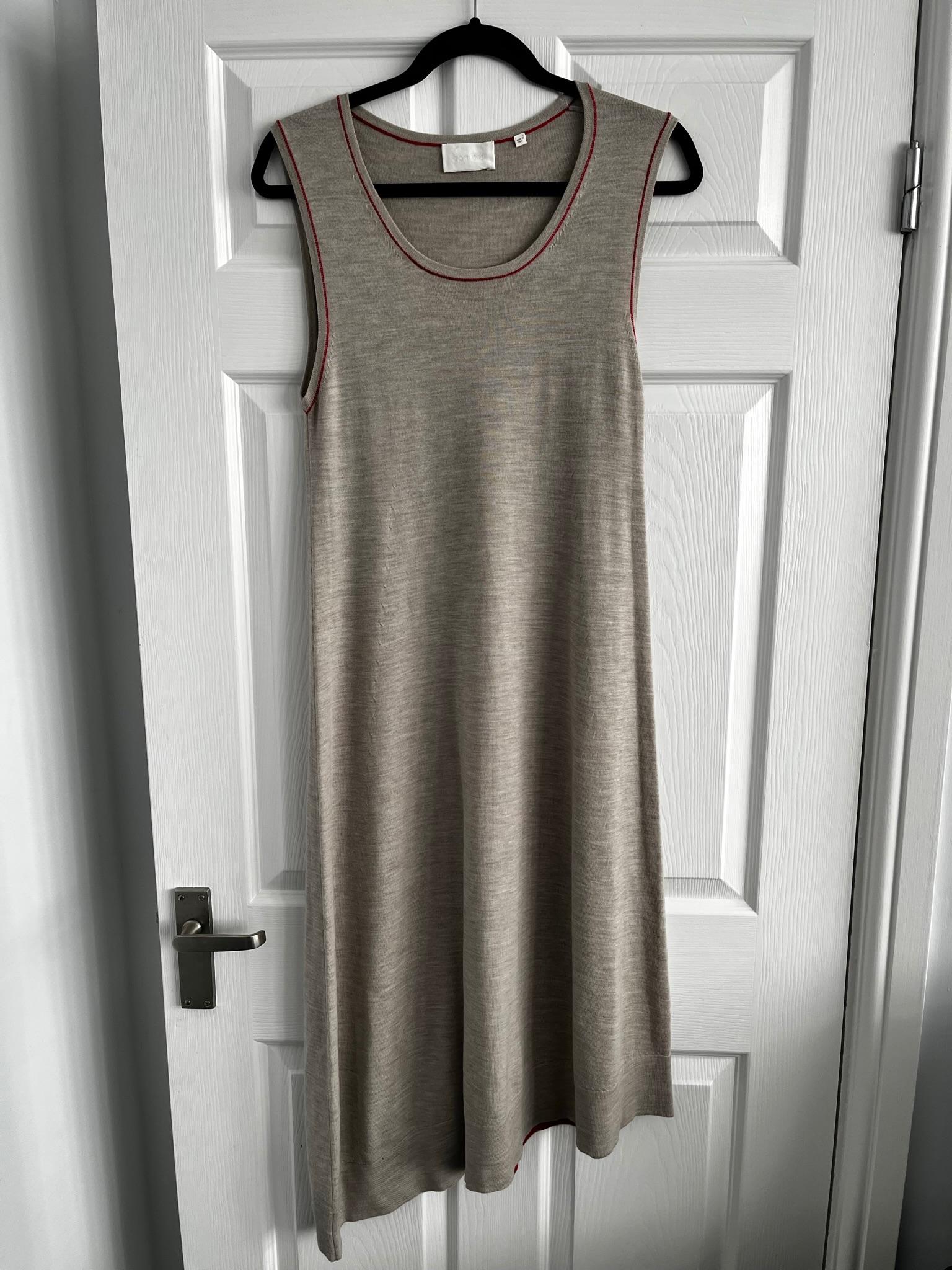 Beige Merino Wool Asymmetric Dress