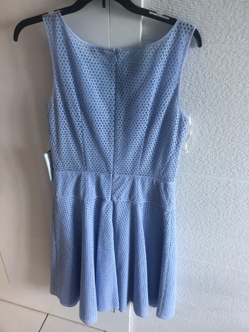 Blue Broderie Anglaise Sleeveless Dress