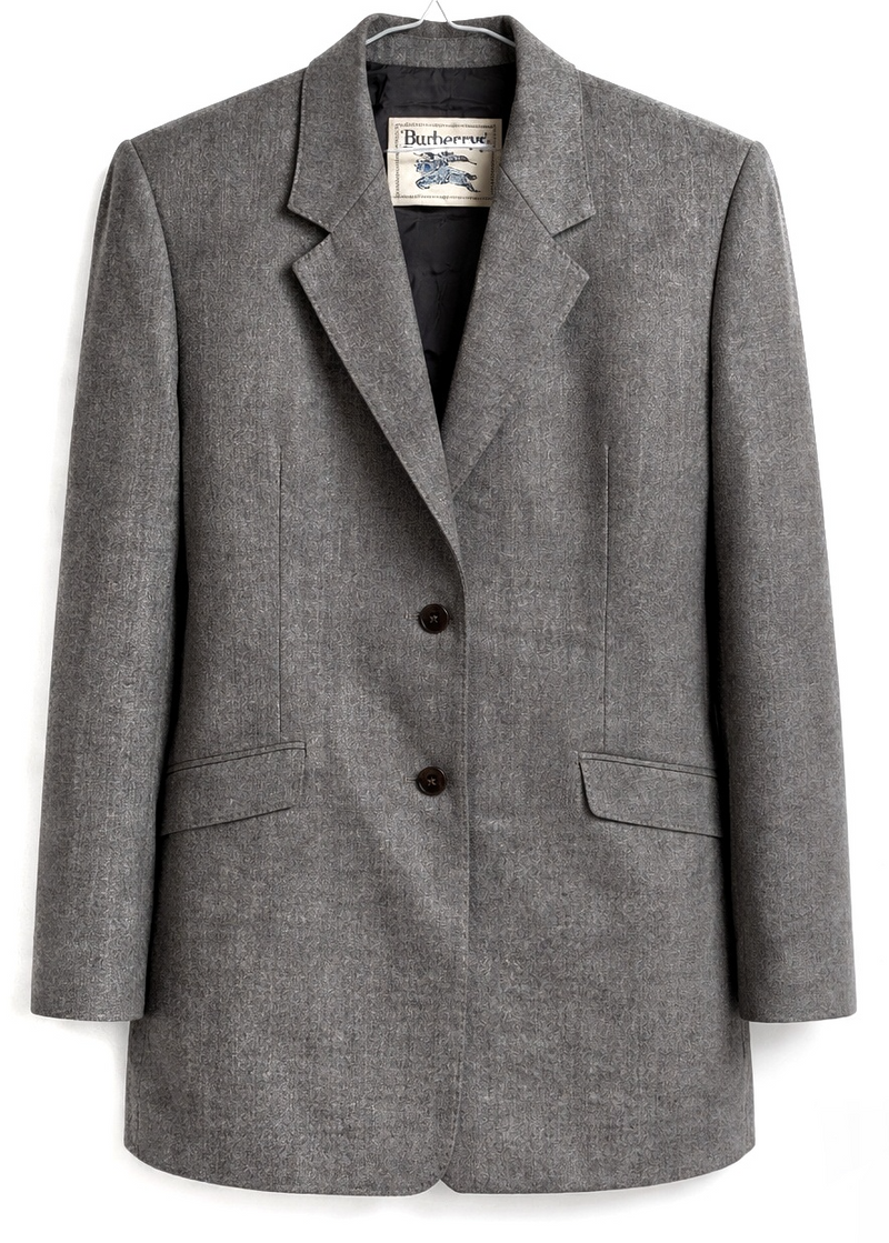 Burberry Grey Vintage Wool Blazer