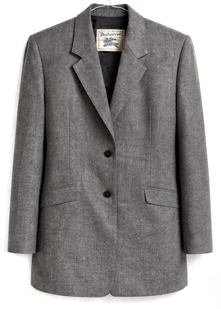 Burberry Grey Vintage Wool Blazer