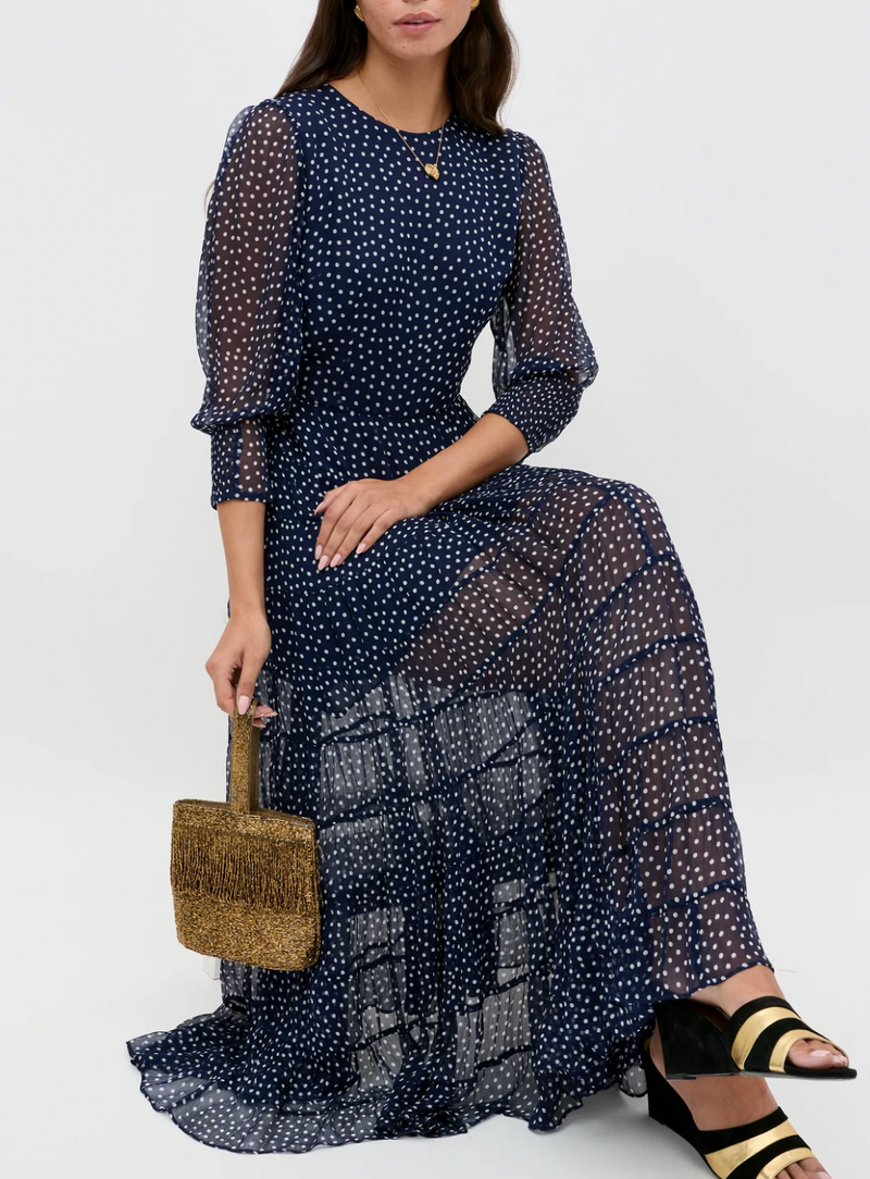 Rixo Kristen Georgette Midi Dress