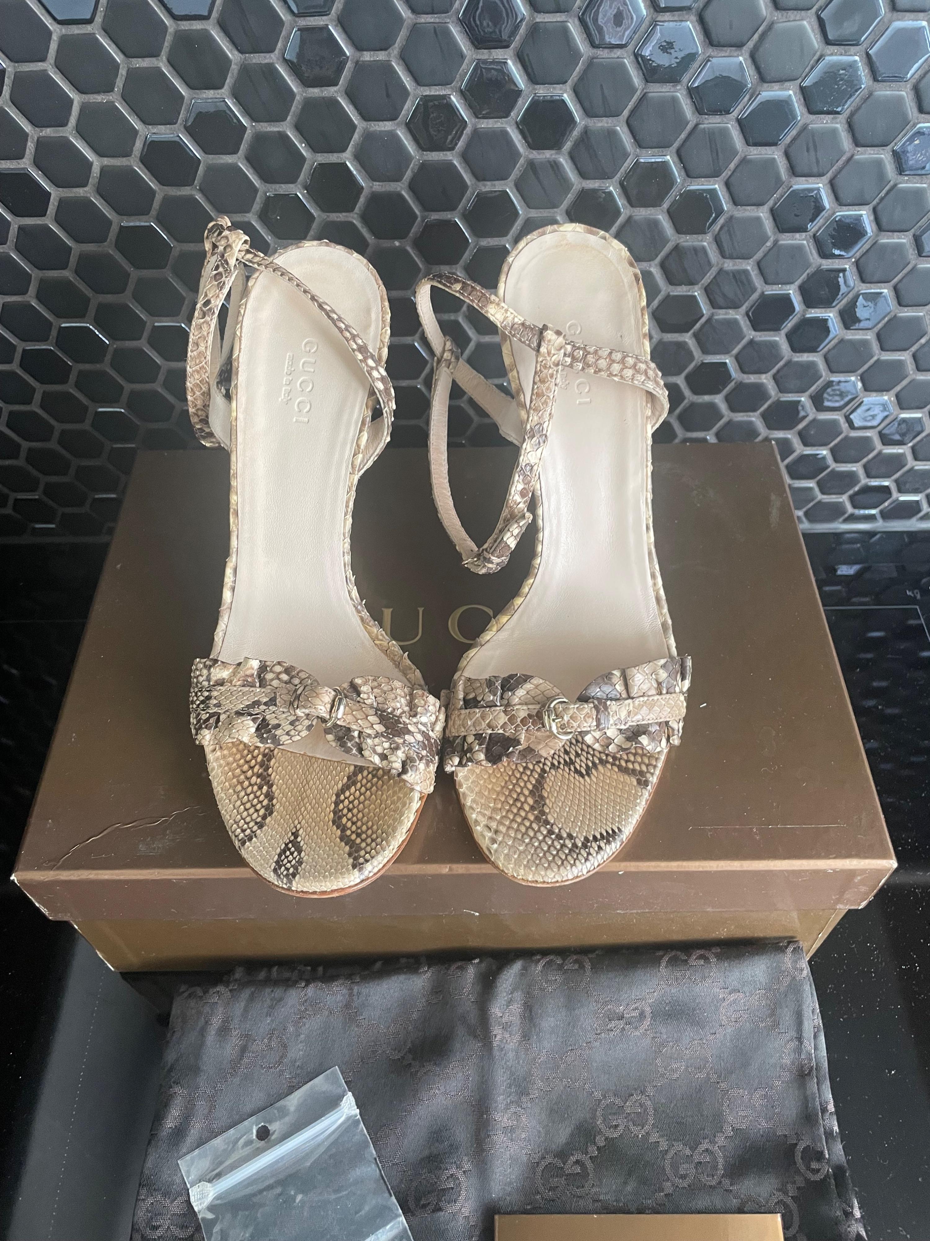 Gucci Python Heeled Sandals