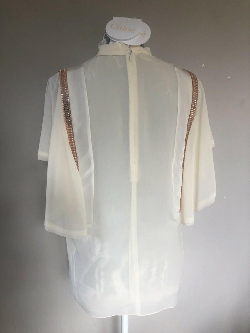 Chloe Crystal-embellished silk-crepe blouse