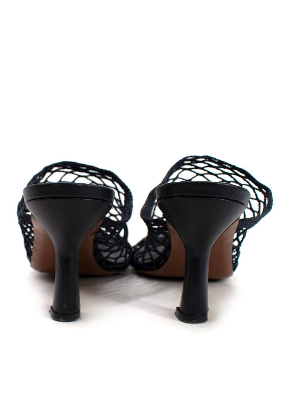 Neous Navy Bophy Fishnet Mules