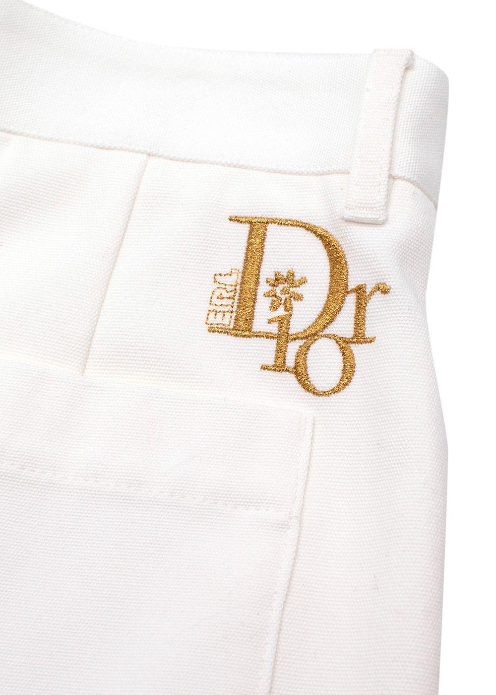 Dior Homme White Bunny Motif Tailored Shorts