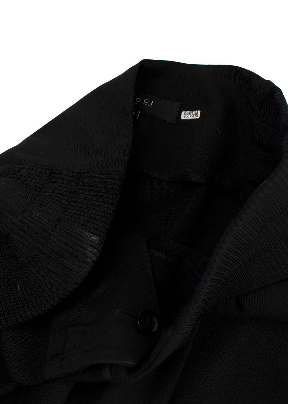 Gucci Black Tapered Leg Wool-blend Trousers