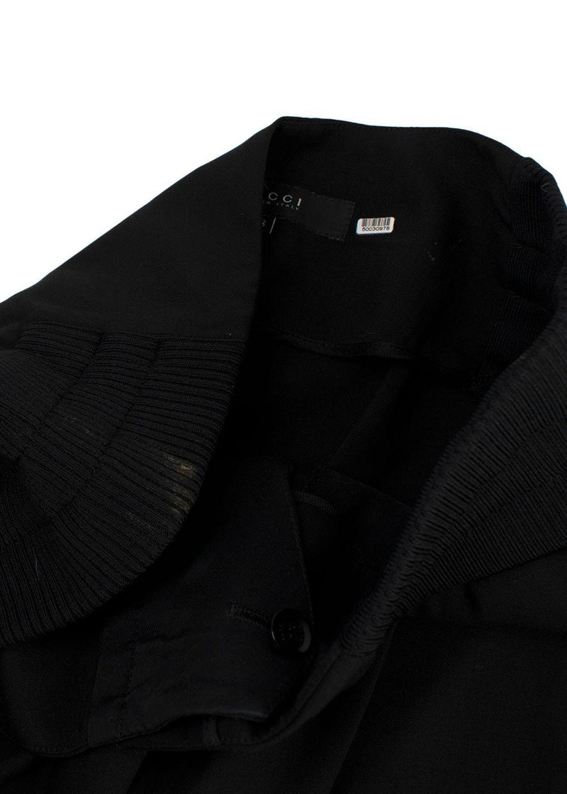 Gucci Black Tapered Leg Wool-blend Trousers