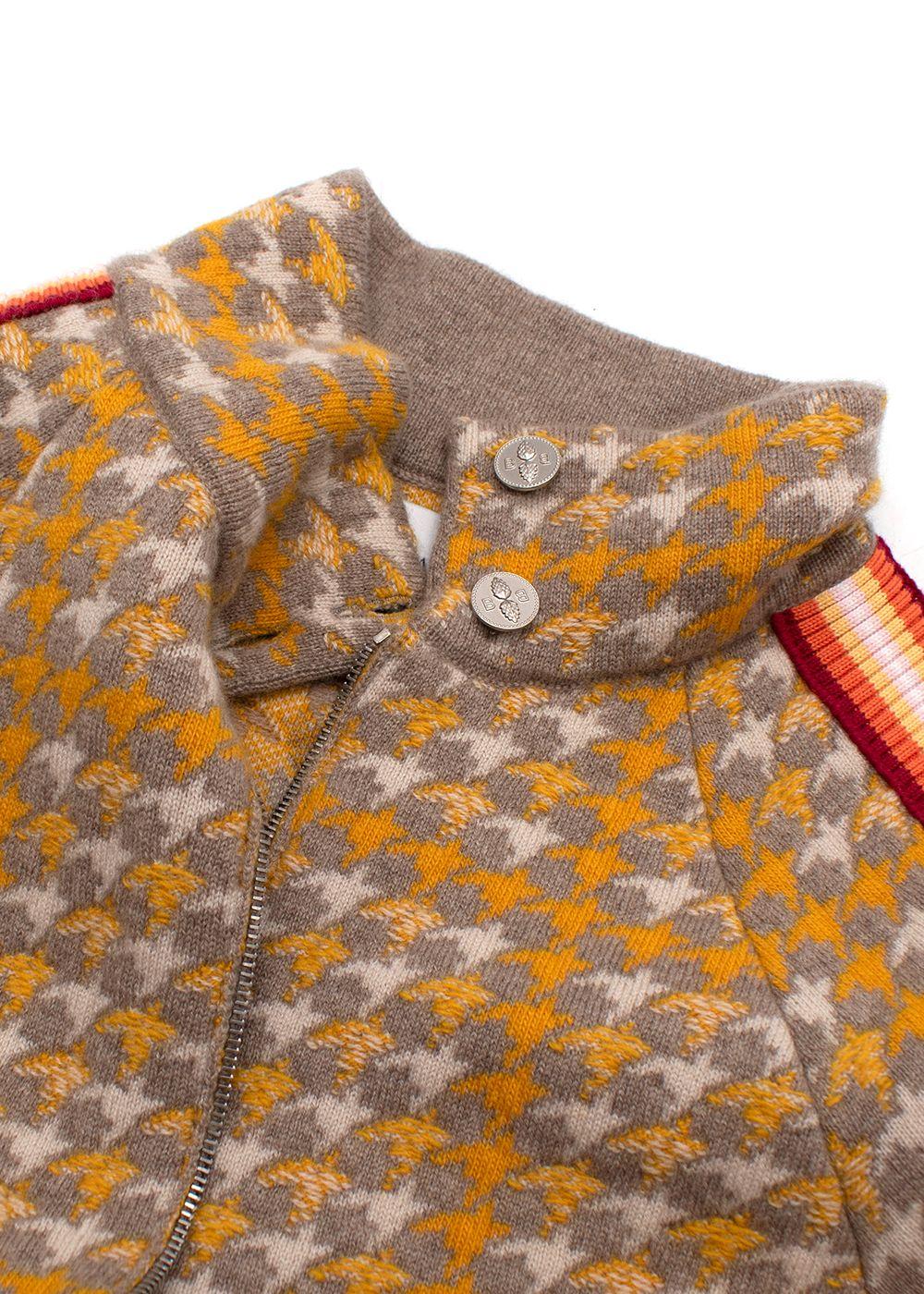 Barrie Yellow Houndstooth Cashmere Blend Jacket and Skirt Suit