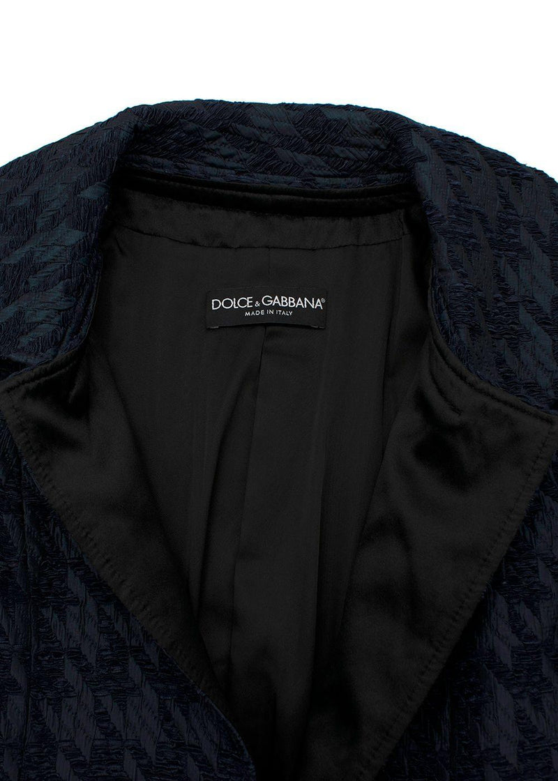 Dolce & Gabbana Houndstooth Silk Coat