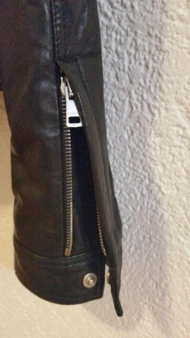 Black Leather Moto Biker Jacket