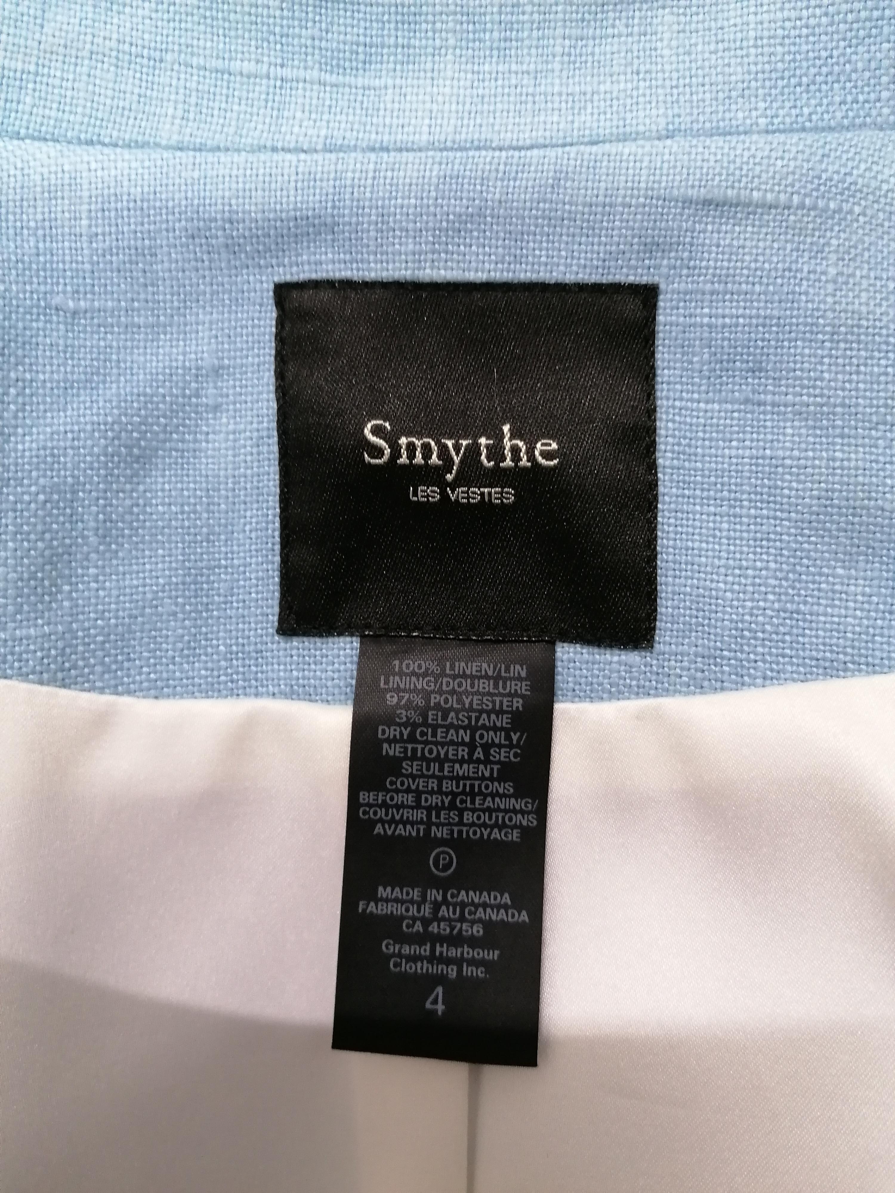 Smythe Blue Linen Single Breasted Blazer