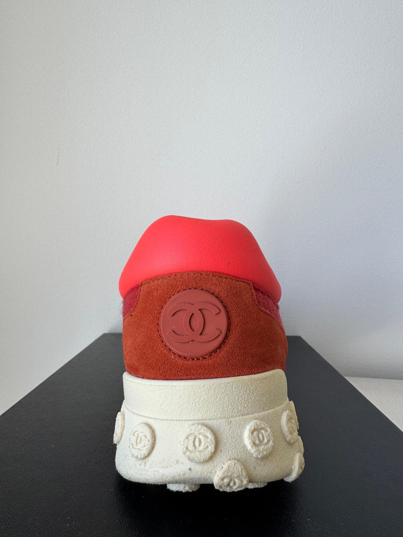 Chanel Red Lowtop Sneakers