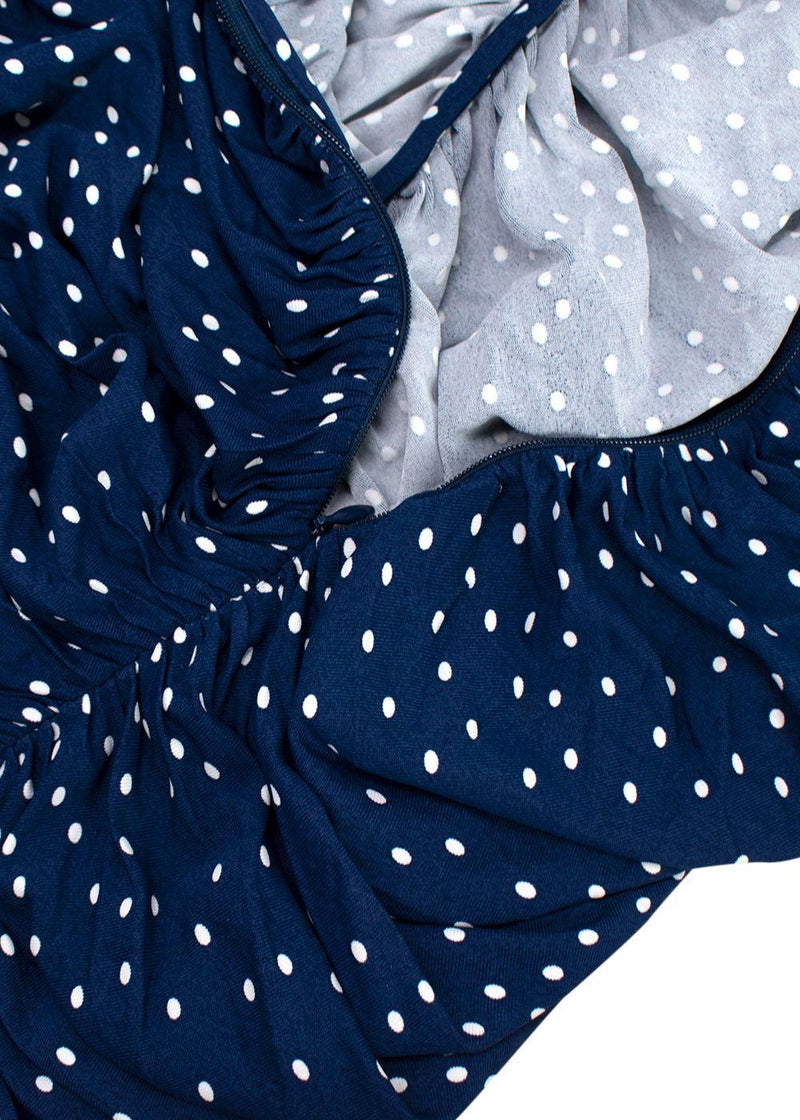Magda Butrym Navy Polka Dot Halterneck Dress