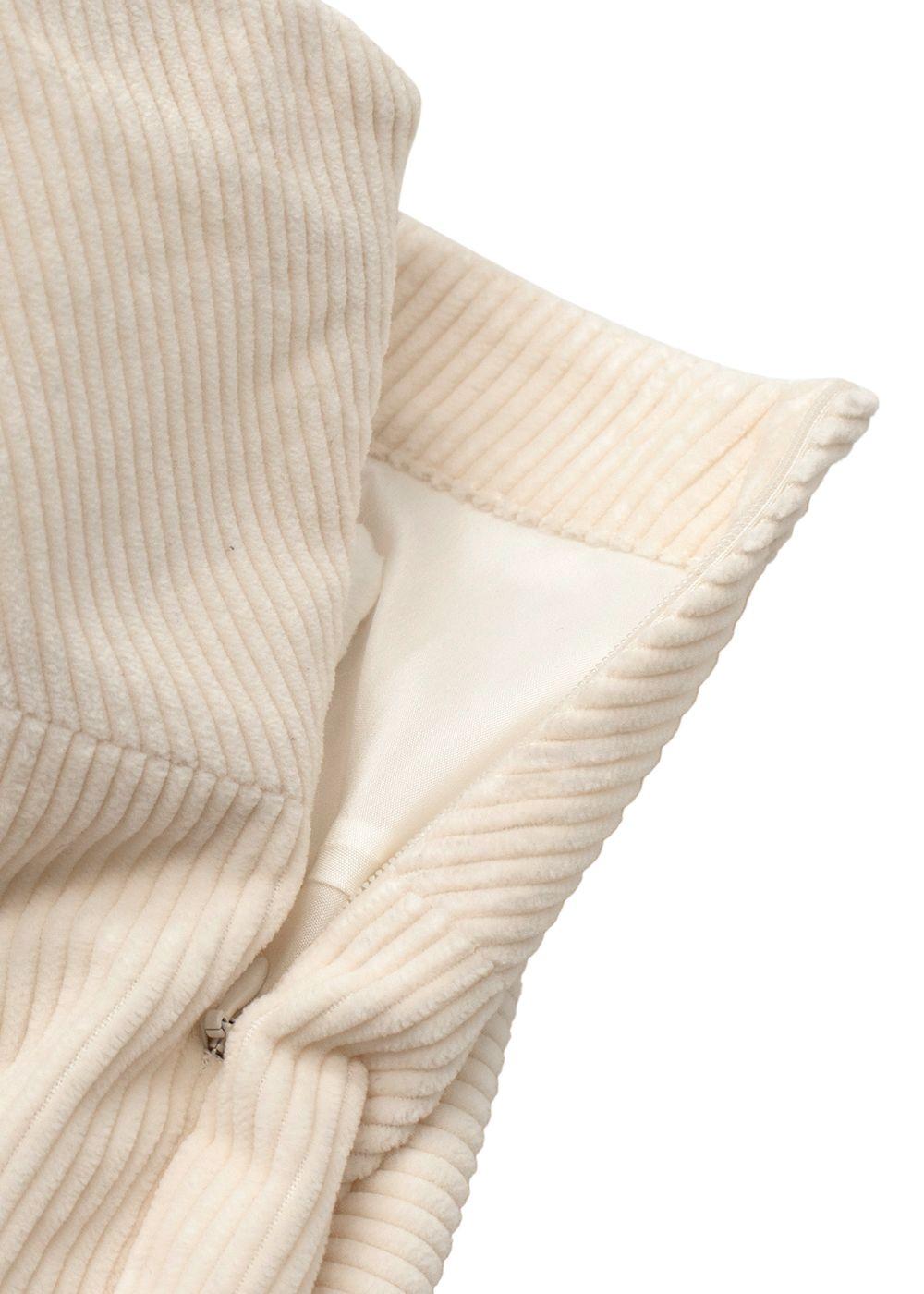 Brunello Cucinelli Cream Corduroy Skater Skirt