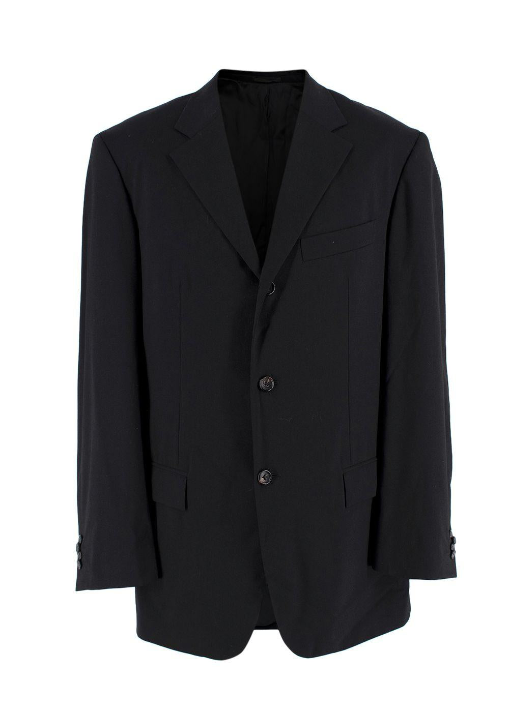 Jil Sander Black Single Breasted Wool Blend Suit