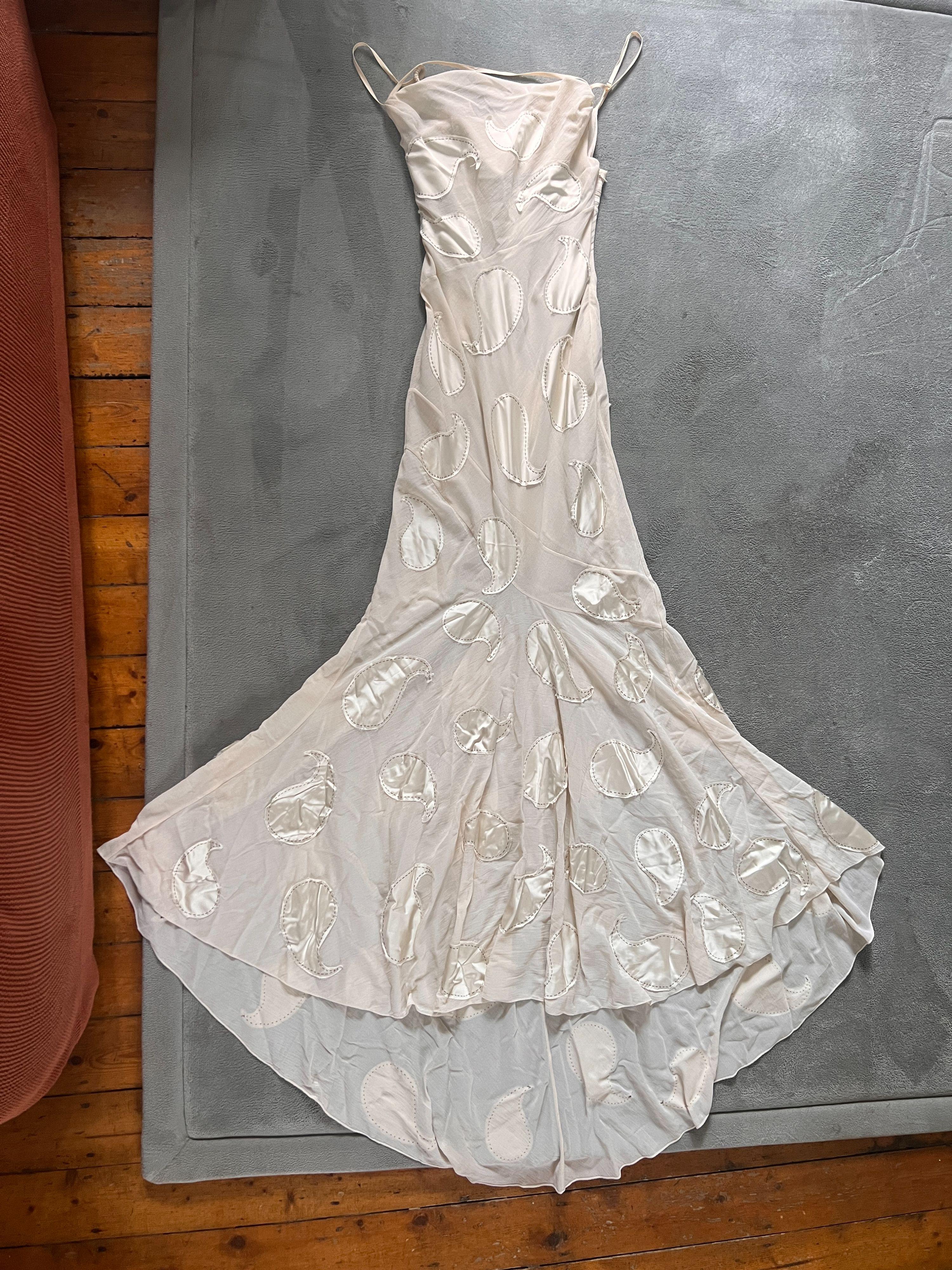 Ivory Cotton Draggiu Maxi Dress/Gown